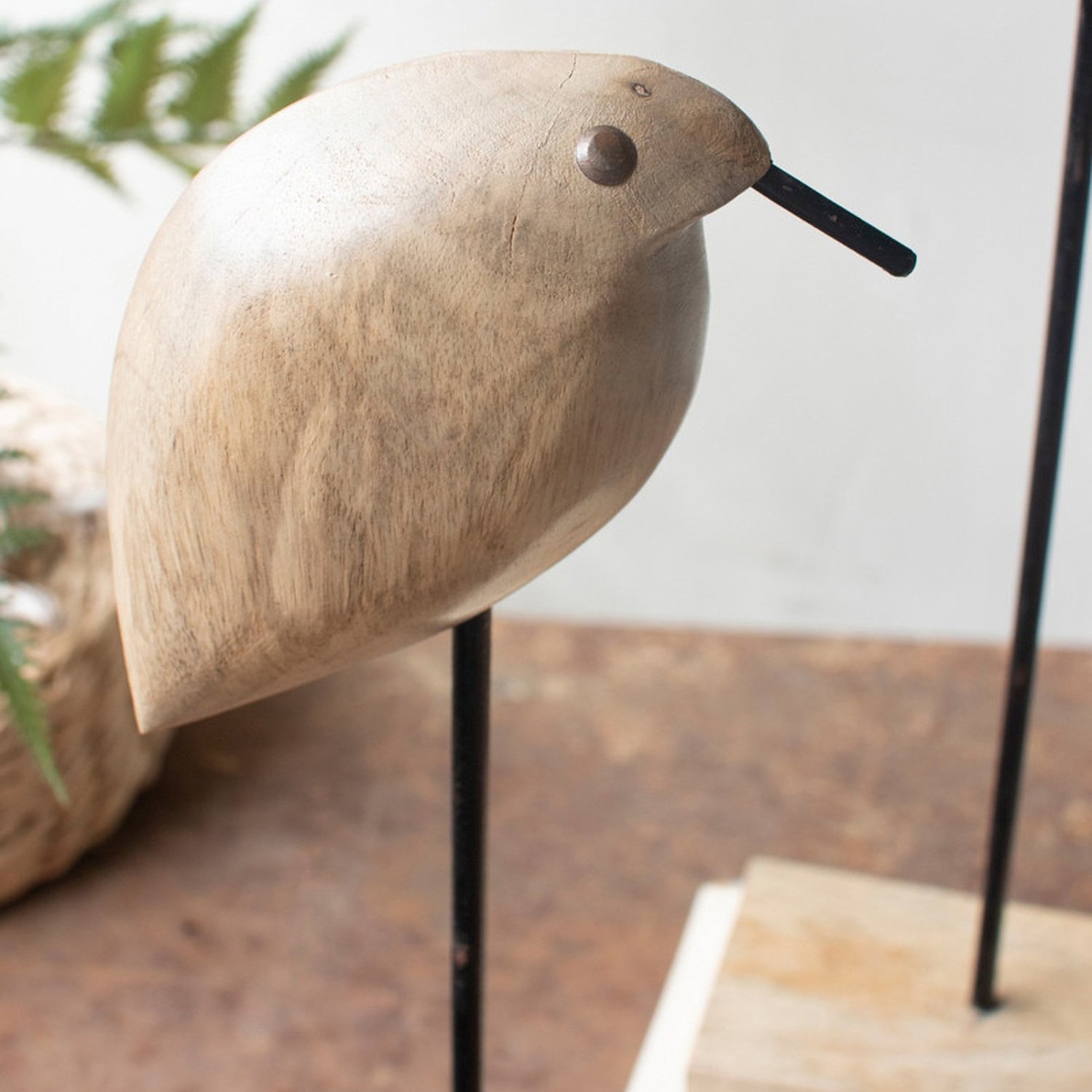 Mango Wood Shore Birds on Base Set of 2