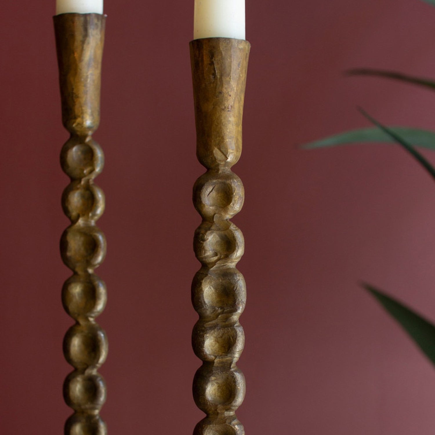 Antique Brass Taper Candle Holder Set of 3