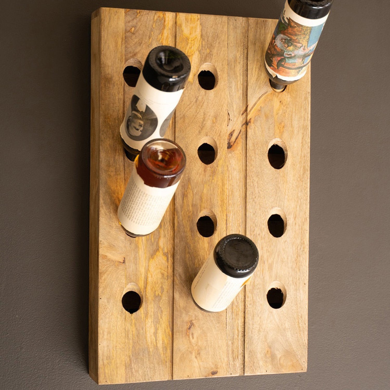 Wooden Wall Wine Rack