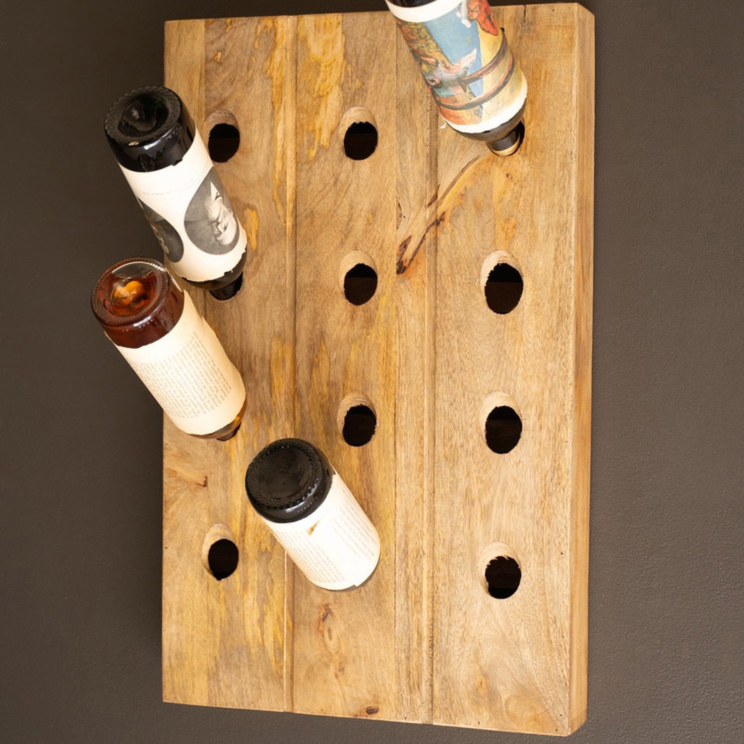 Wooden Wall Wine Rack