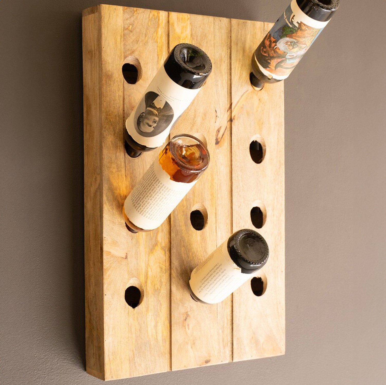 Wooden Wall Wine Rack