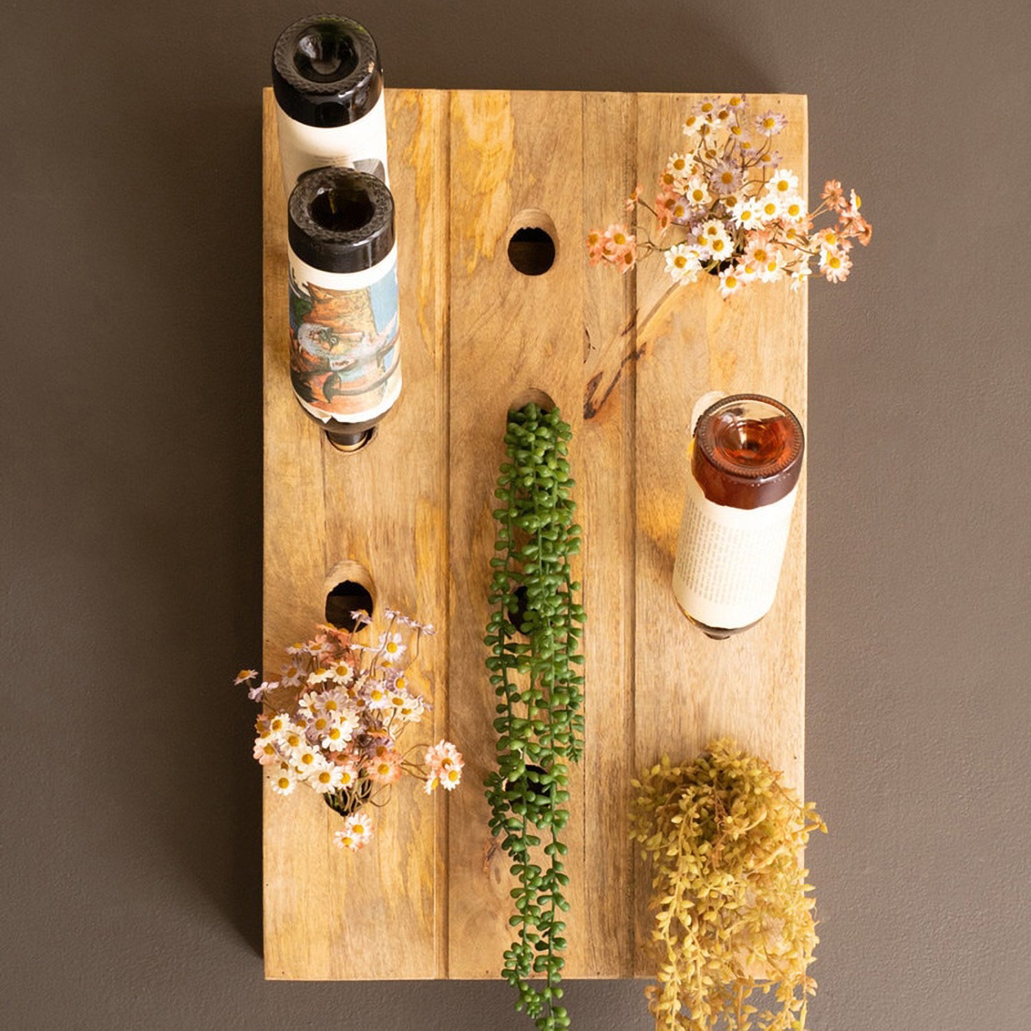 Wooden Wall Wine Rack