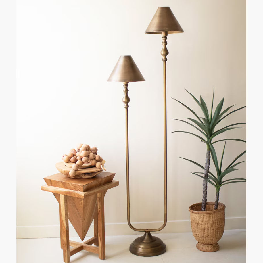 Antique Gold Double Floor Lamp