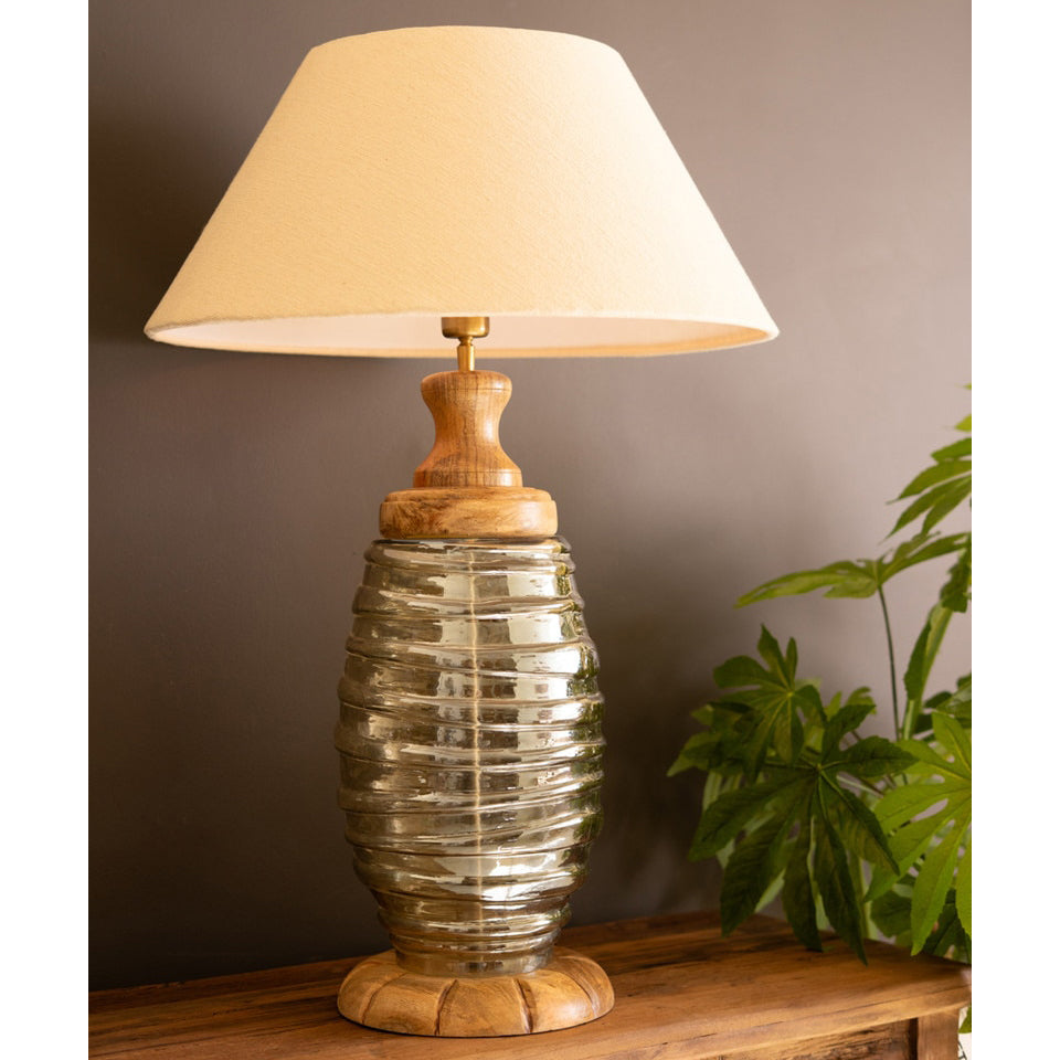 Gloria Glass and Wood Table Lamp