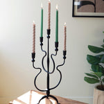 Forged Iron Five Taper Candelabra