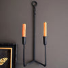 Forged Iron Double Taper Wall Sconce Set of 2