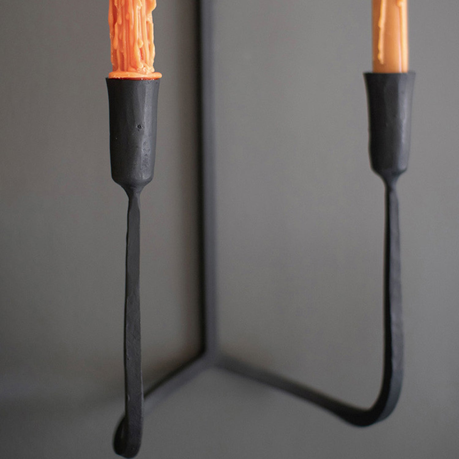 Forged Iron Double Taper Wall Sconce Set of 2