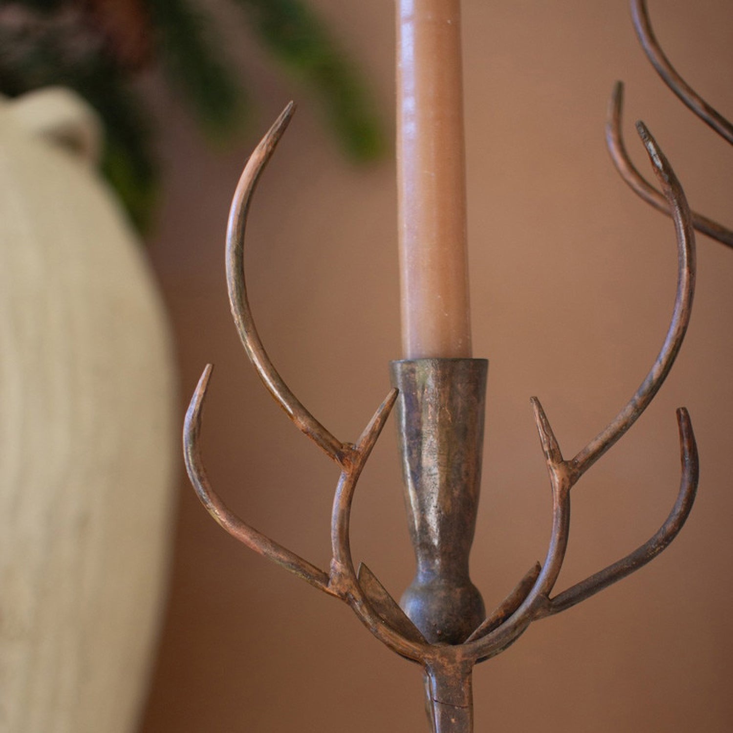 Rustic Deer Candle Holder Set of 2