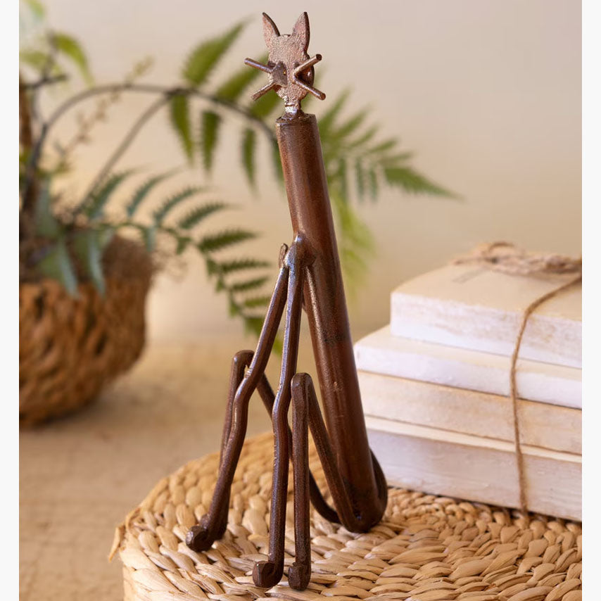 Hand-Forged Iron Cat Sculpture