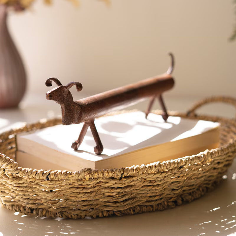 Hand-Forged Iron Dog Sculpture