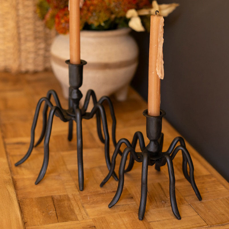 Spider Taper Candleholder Set of 2