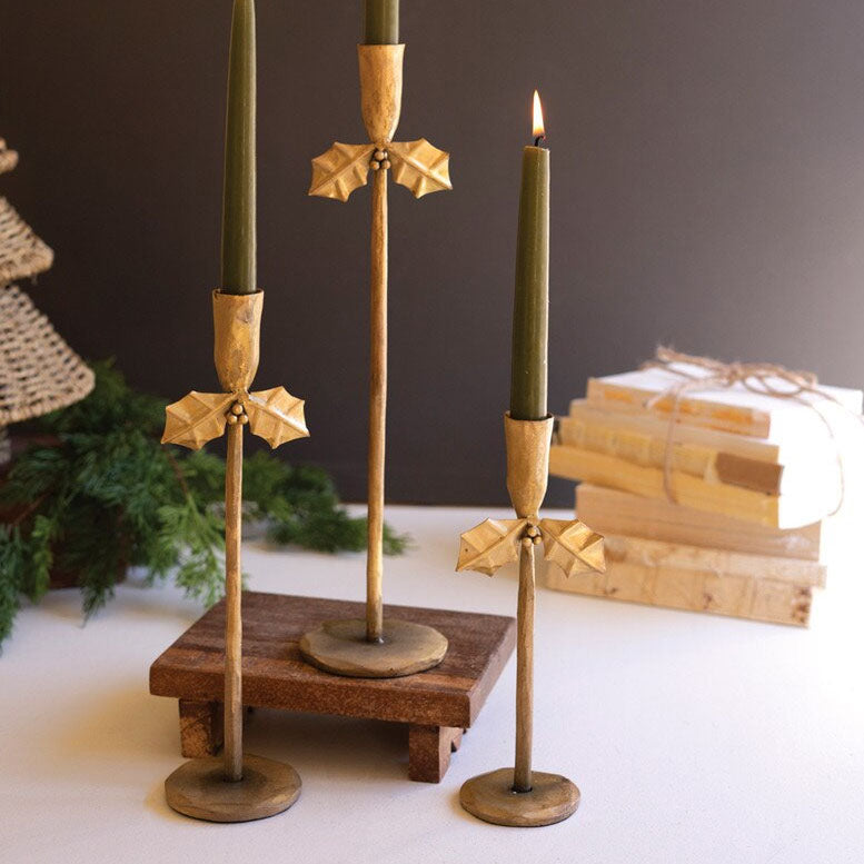 Holly Taper Holder Set of 3