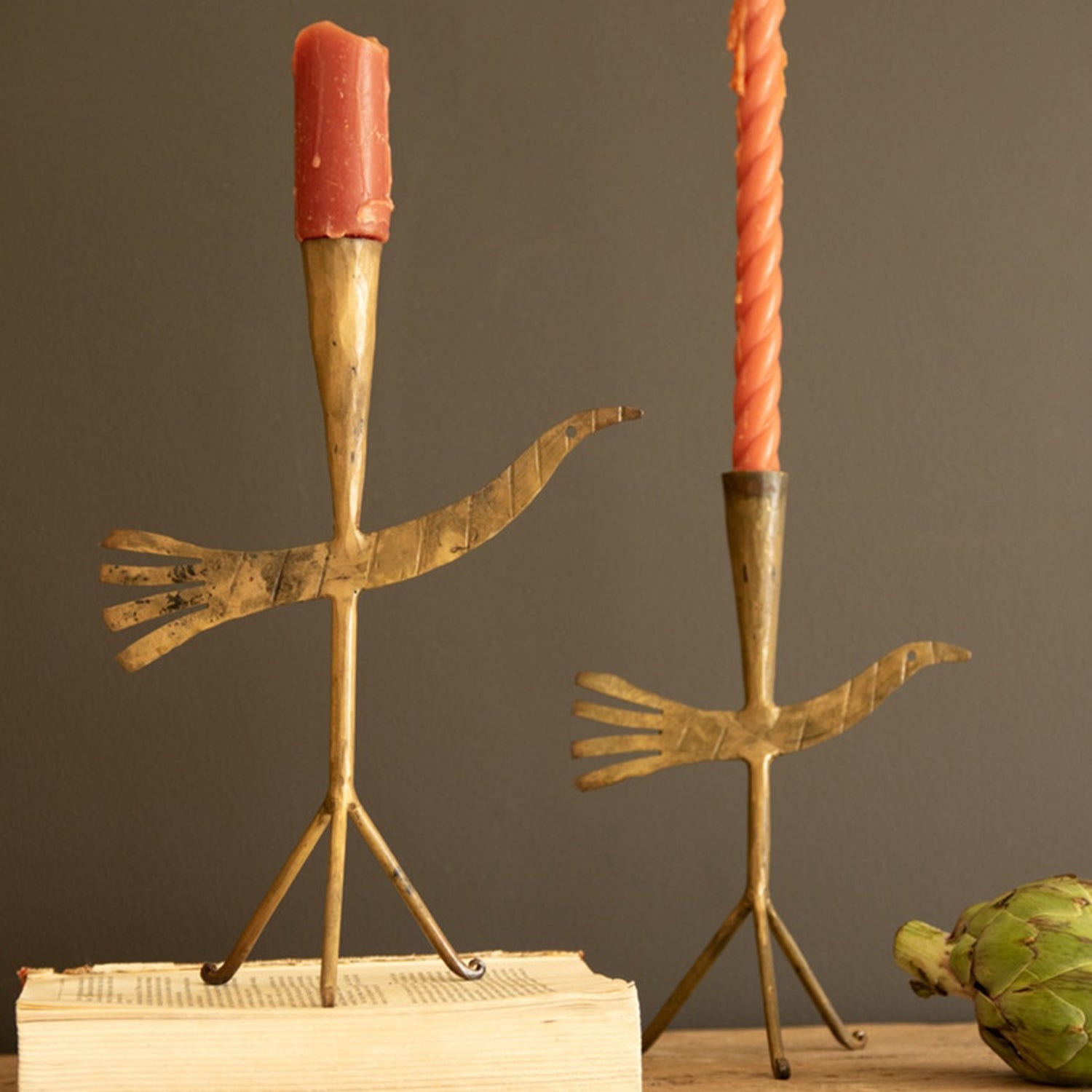 Taper Candle Holder - Birds Set of 2