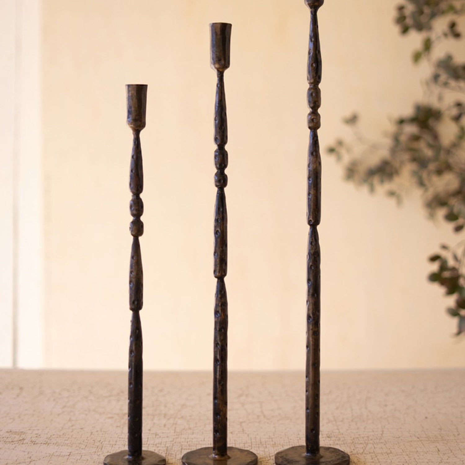 Tall Taper Candle Stand Set of 3