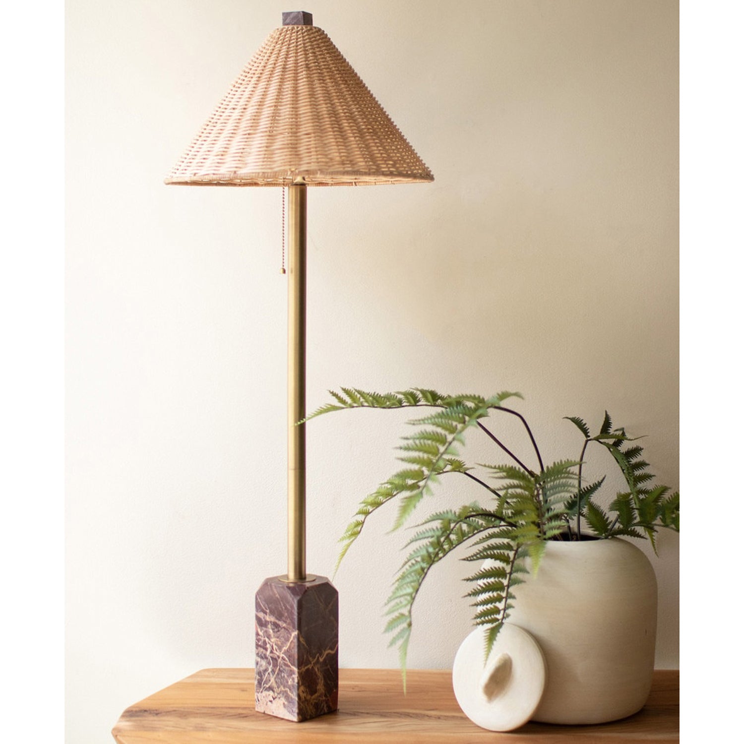 Red Marble Table Lamp