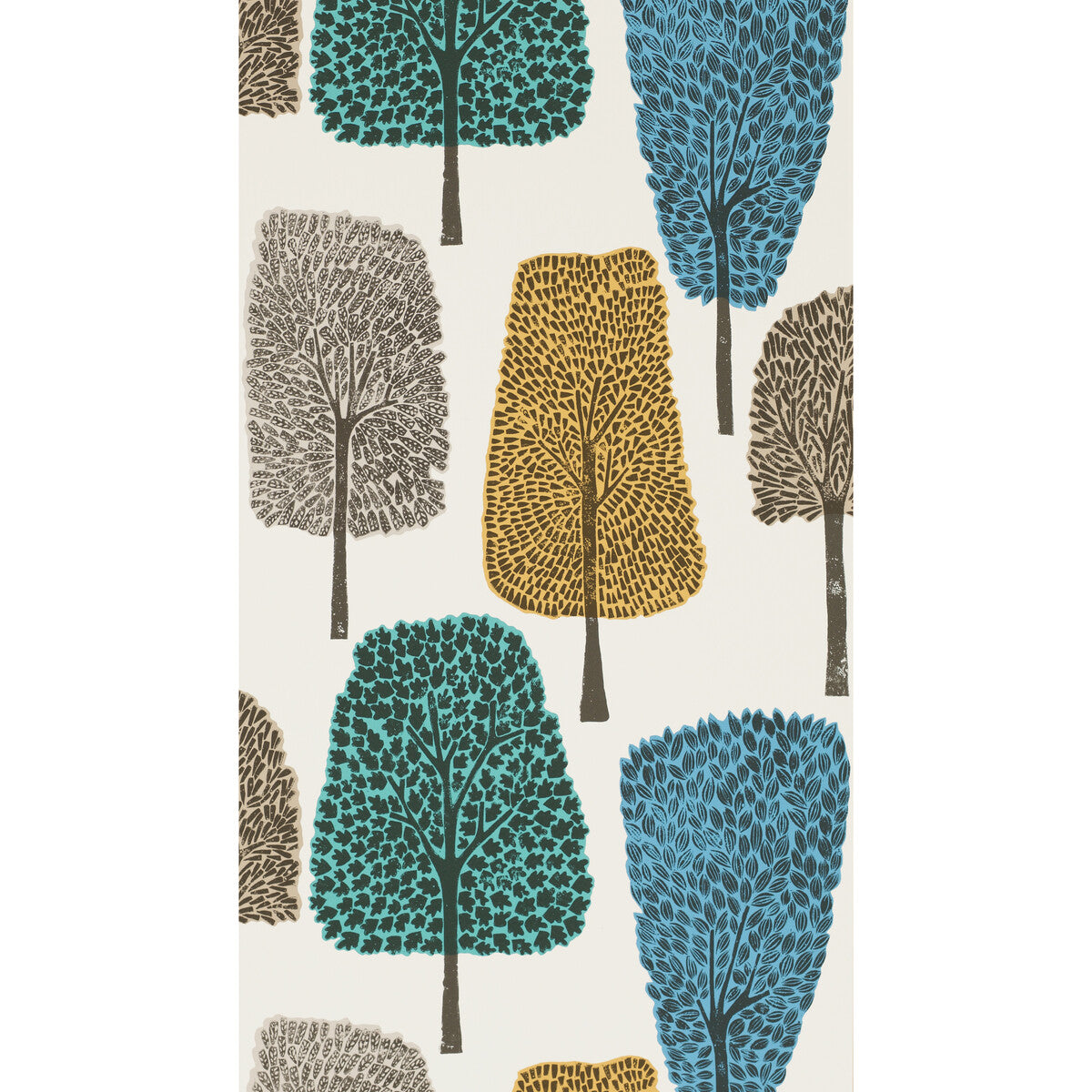 Scion x Kravet Cedar Almond/Cobalt/Midnight Wallpaper