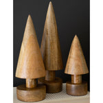 Turned Wooden Tree Tabletop Accent Set of 3