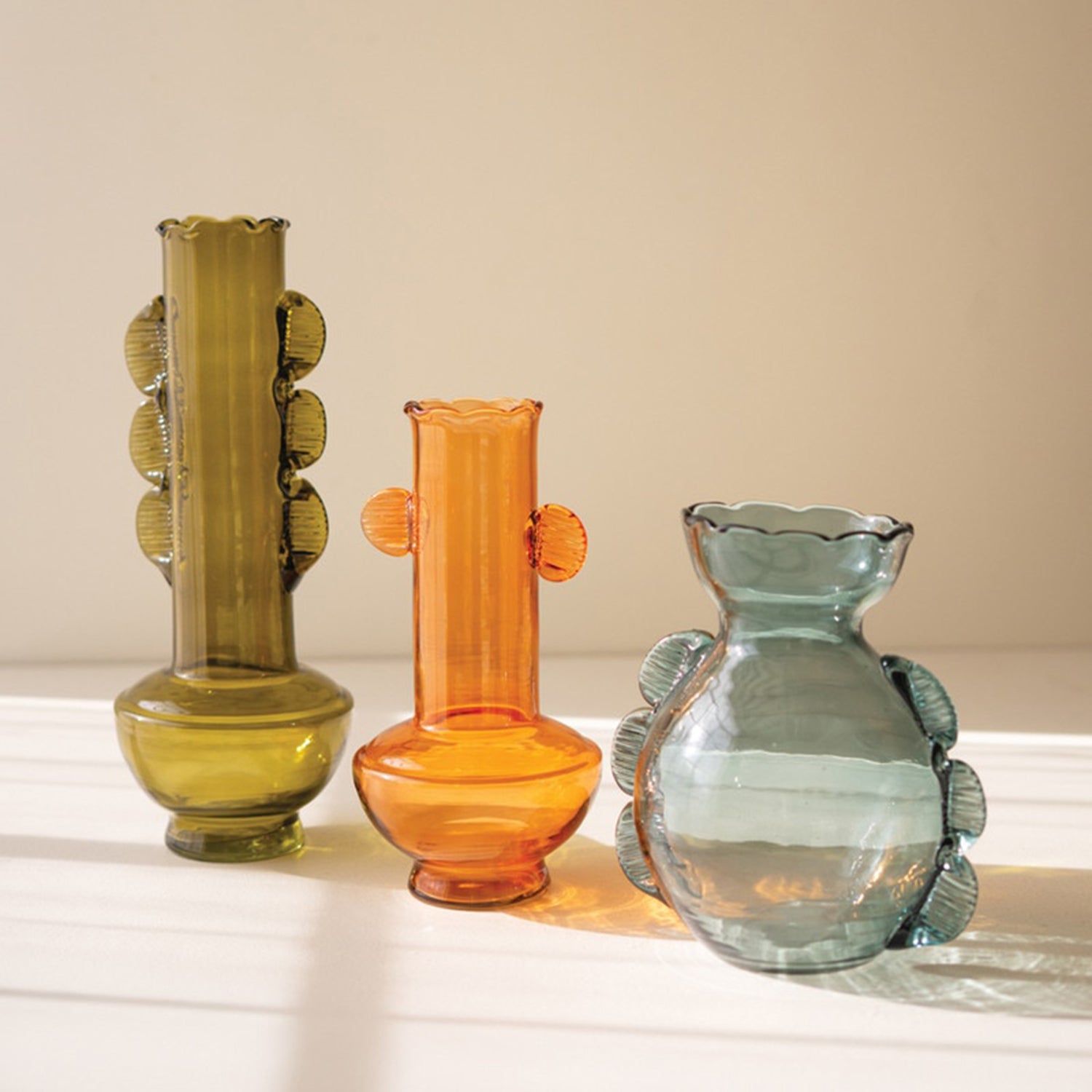 Funky Glass Vase Set of 3