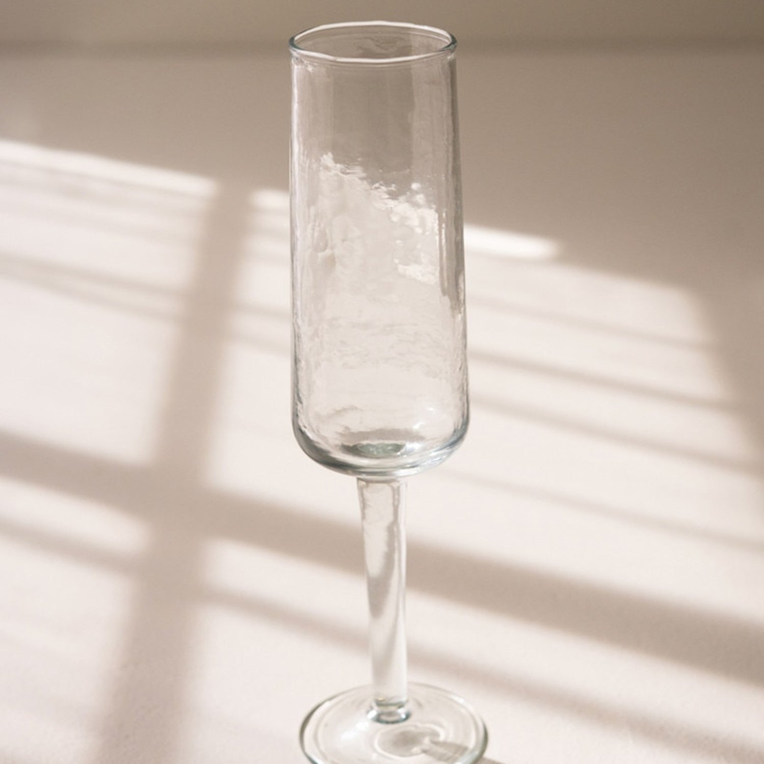 Hammered Glass Champagne Flute Set of 6