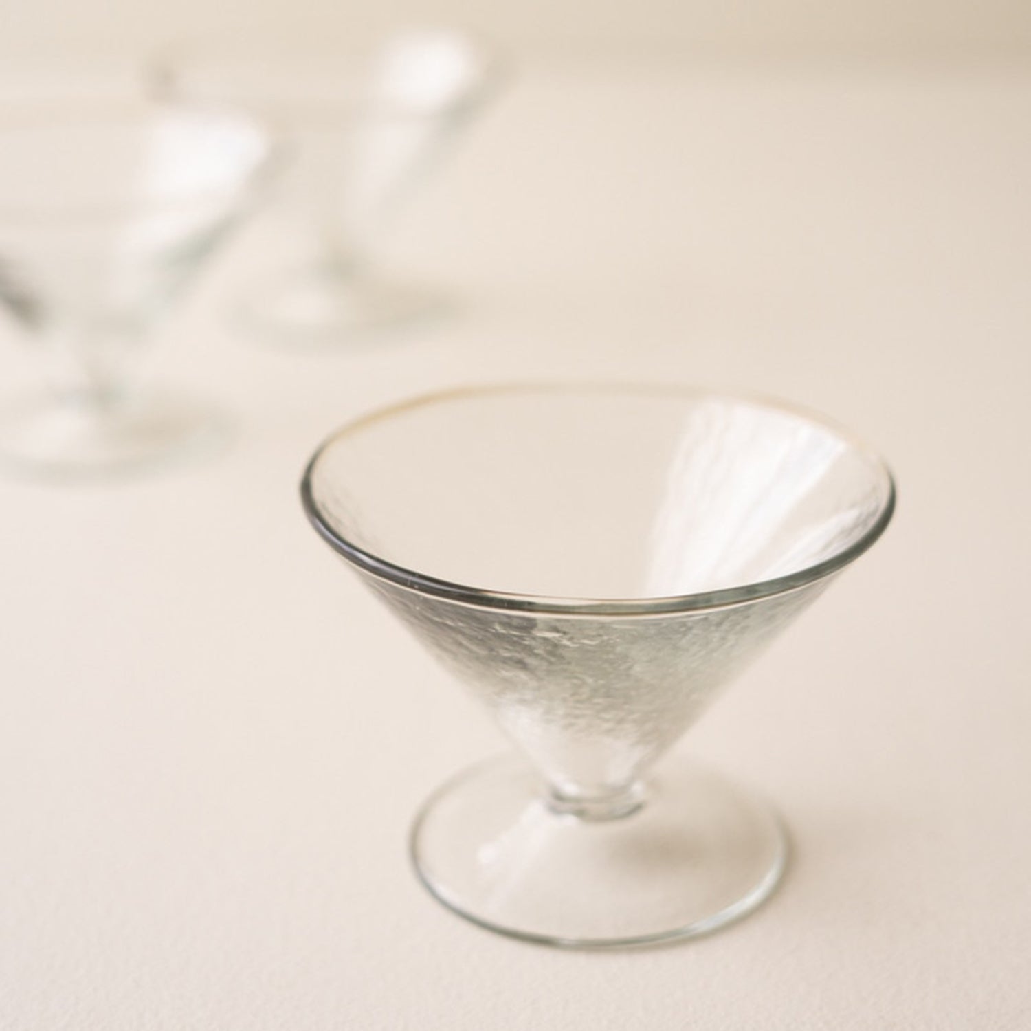 Hammered Glass Martini Glass Set of 6