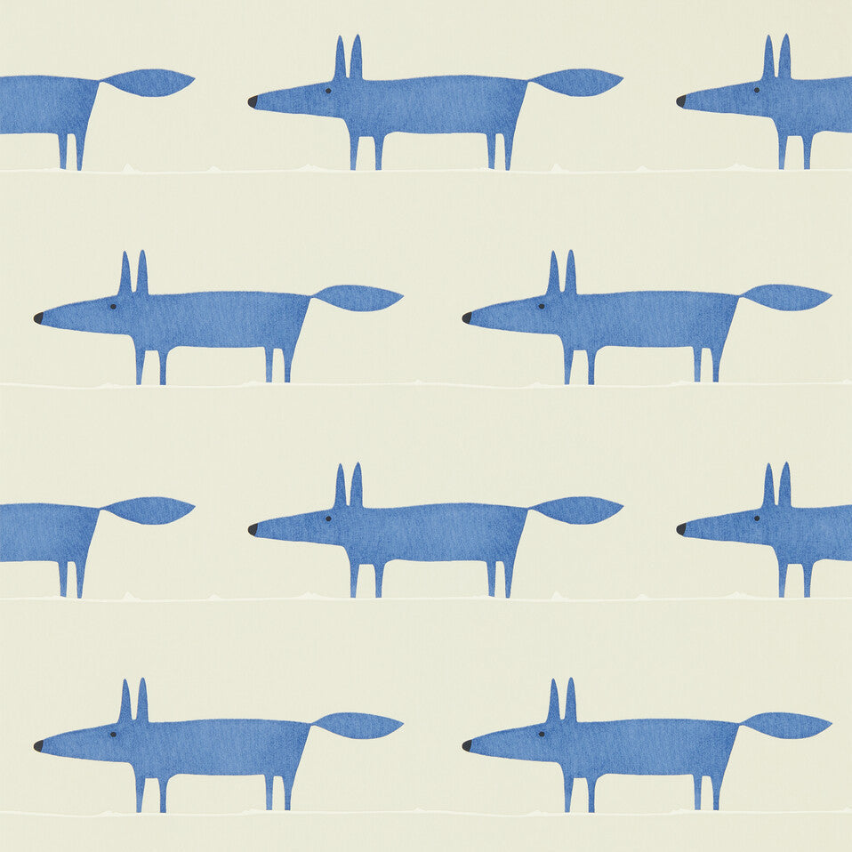 Scion x Kravet Midi Fox Wp Pebble/Denim Wallpaper