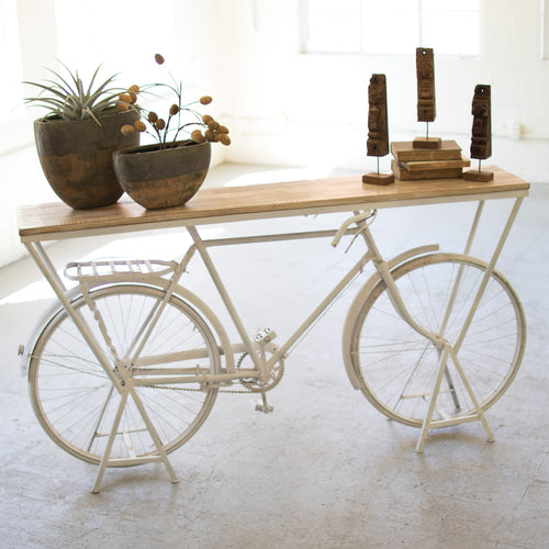 Rustic Bicycle Console Table