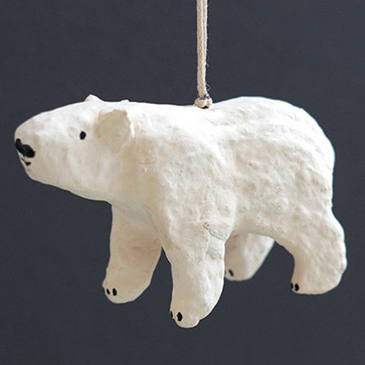 Bear Paper Mache Christmas Ornament Set of 6 - Final Sale
