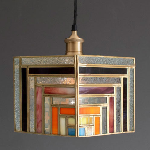 Square Stained Glass Pendant