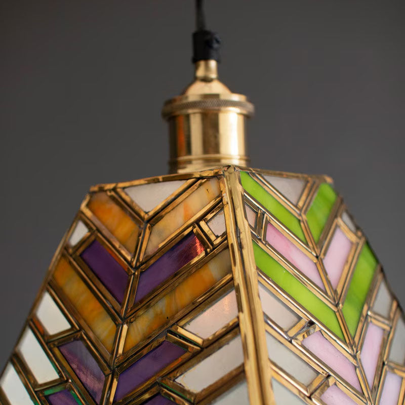 Pyramid Stained Glass Pendant