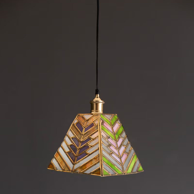 Pyramid Stained Glass Pendant