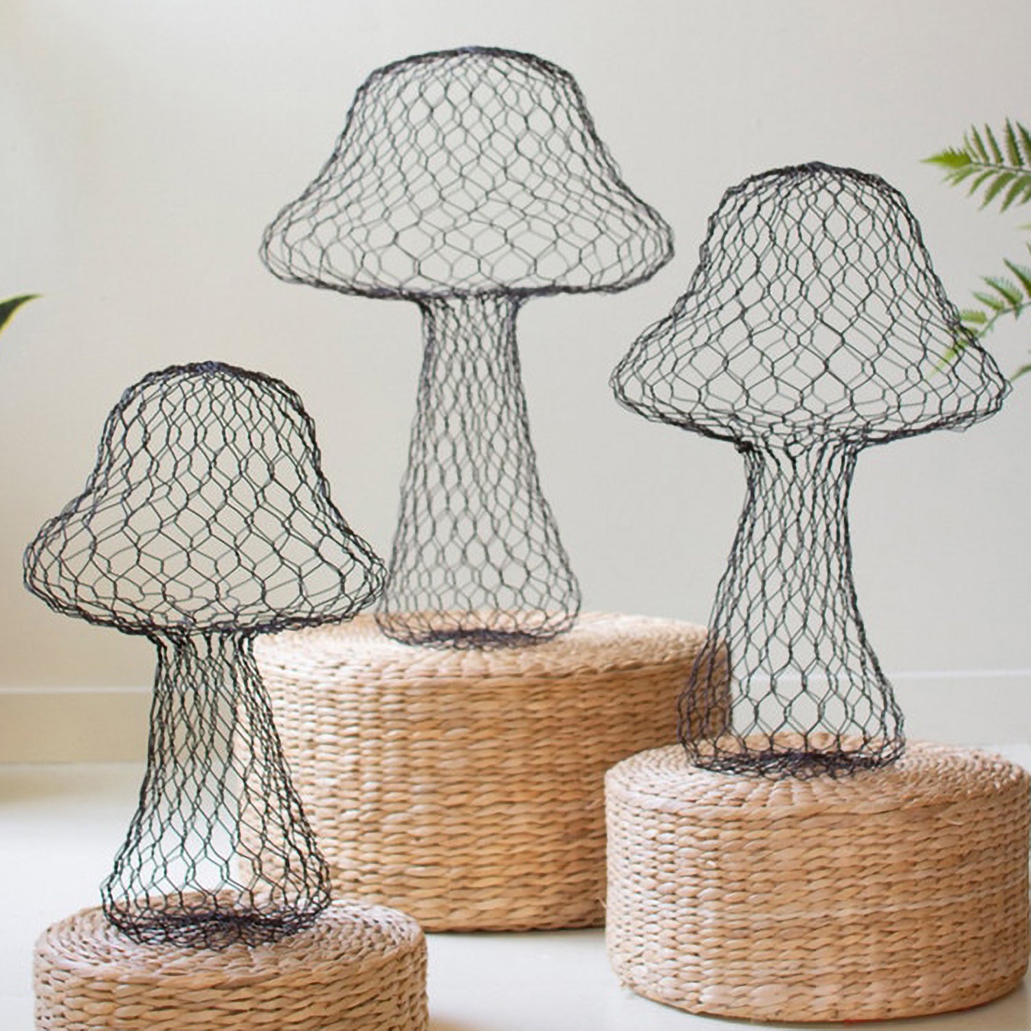 Wire Mushrooms Set of 3