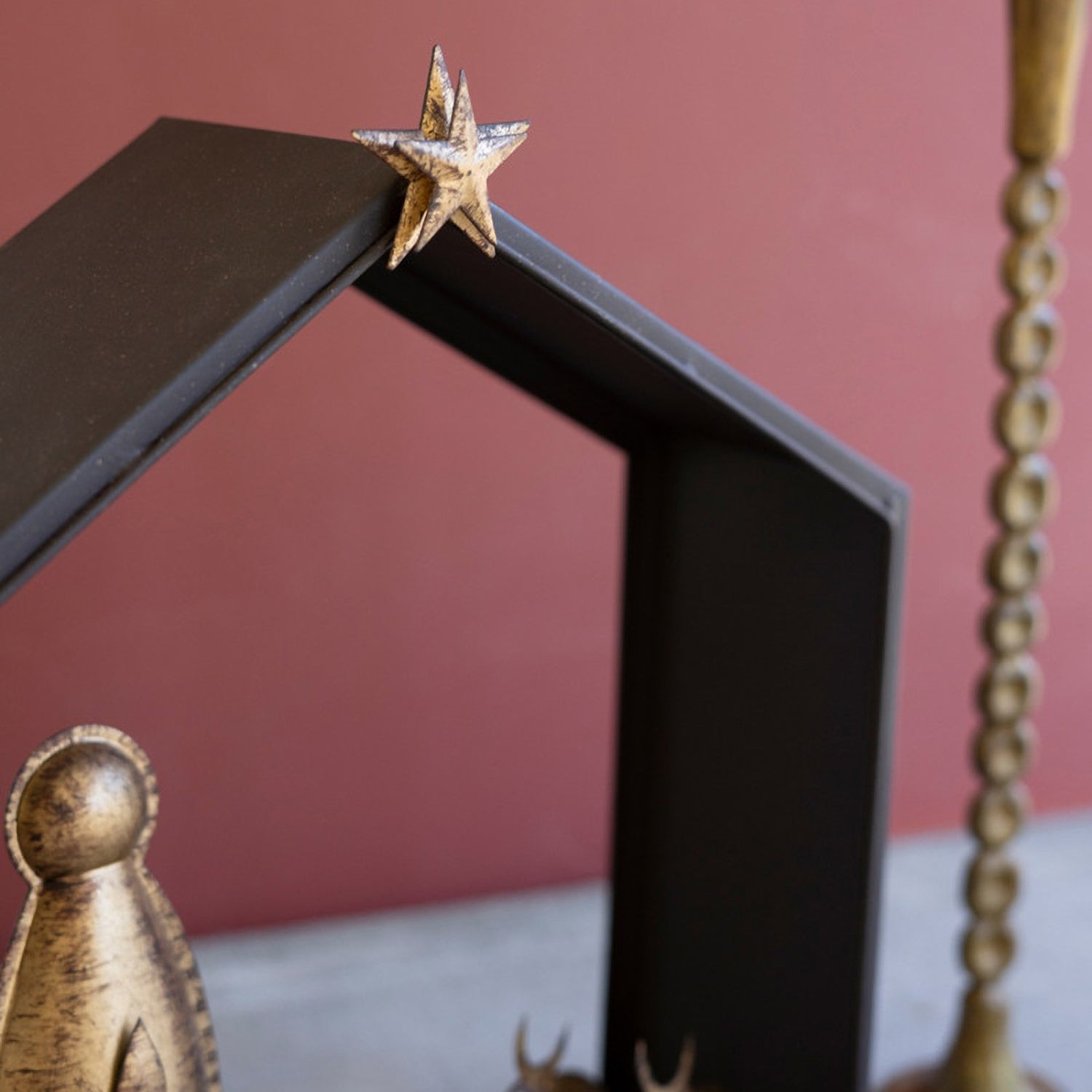 Metal Nativity and Barn