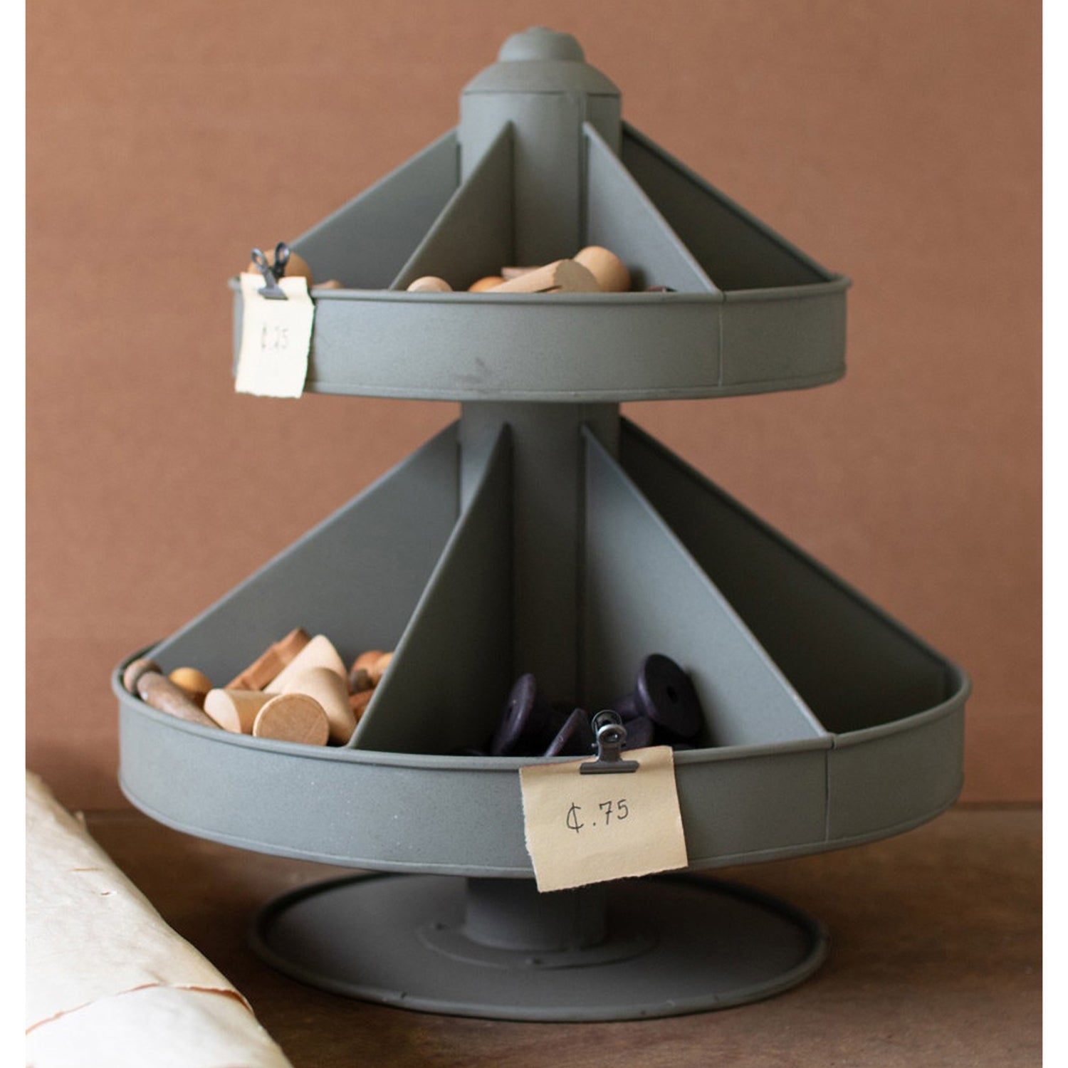 Two-Tiered Round Metal Rotating Organizer