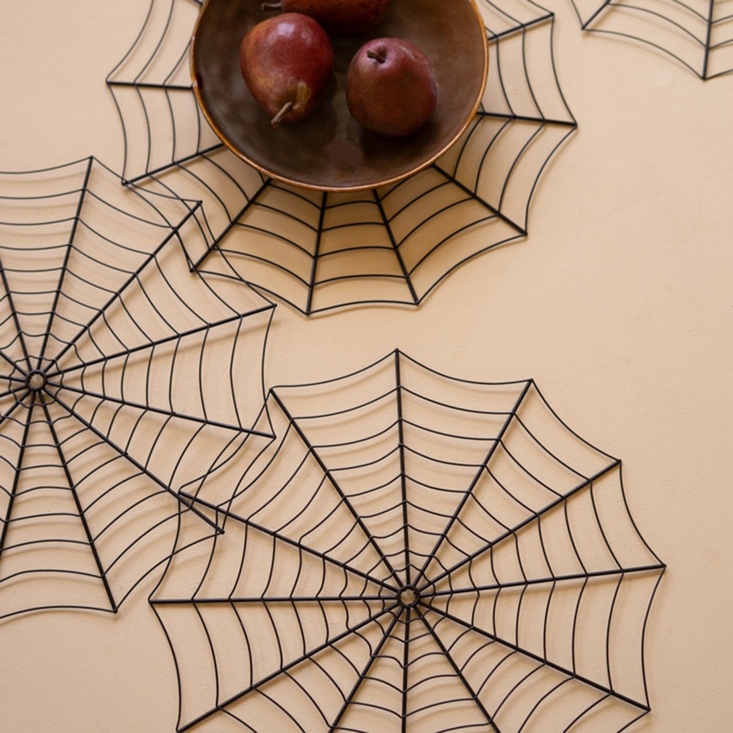 Black Wire Spider Web Placemat Set of 4