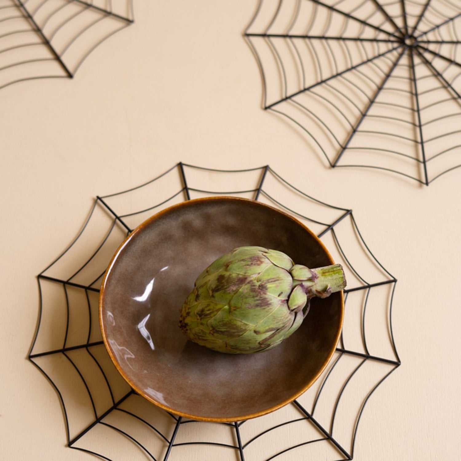 Black Wire Spider Web Placemat Set of 4