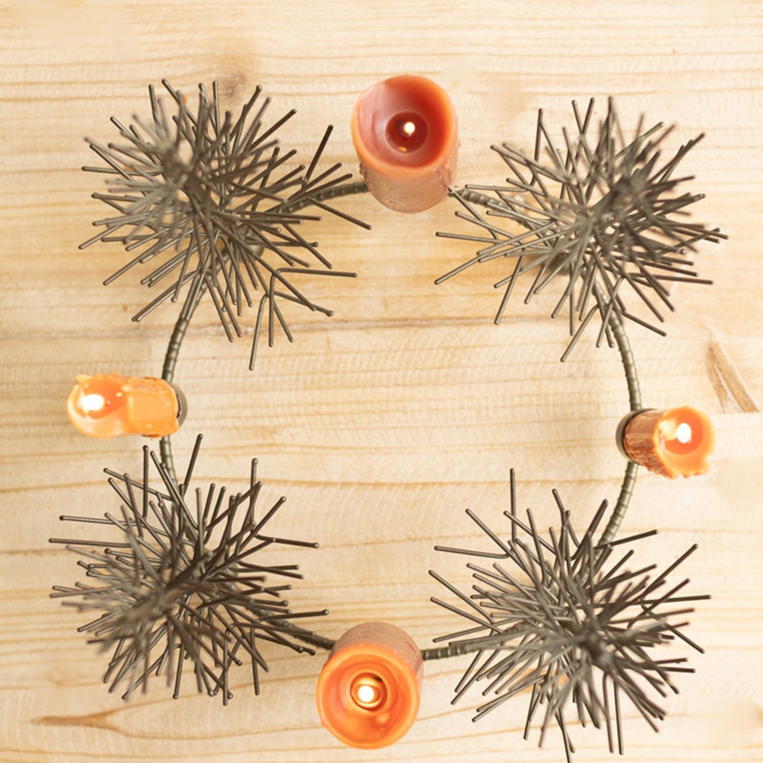 Round Wire Christmas Trees Tabletop Taper Candelabra