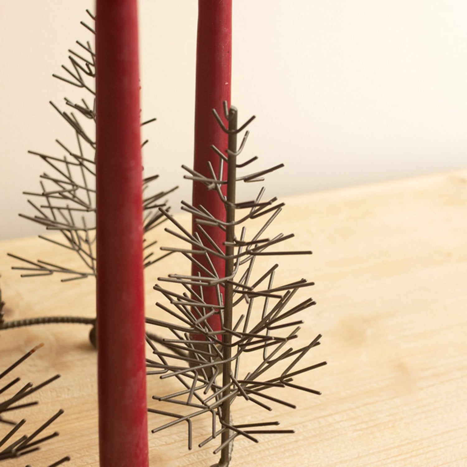 Round Wire Christmas Trees Tabletop Taper Candelabra