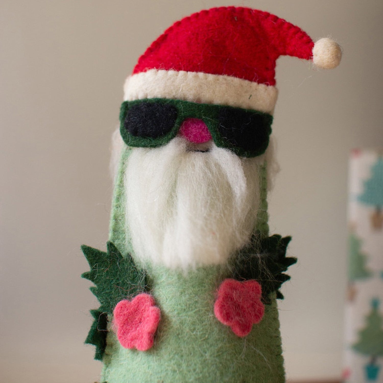 Cool Santa Felt Bottle Topper Set of 4