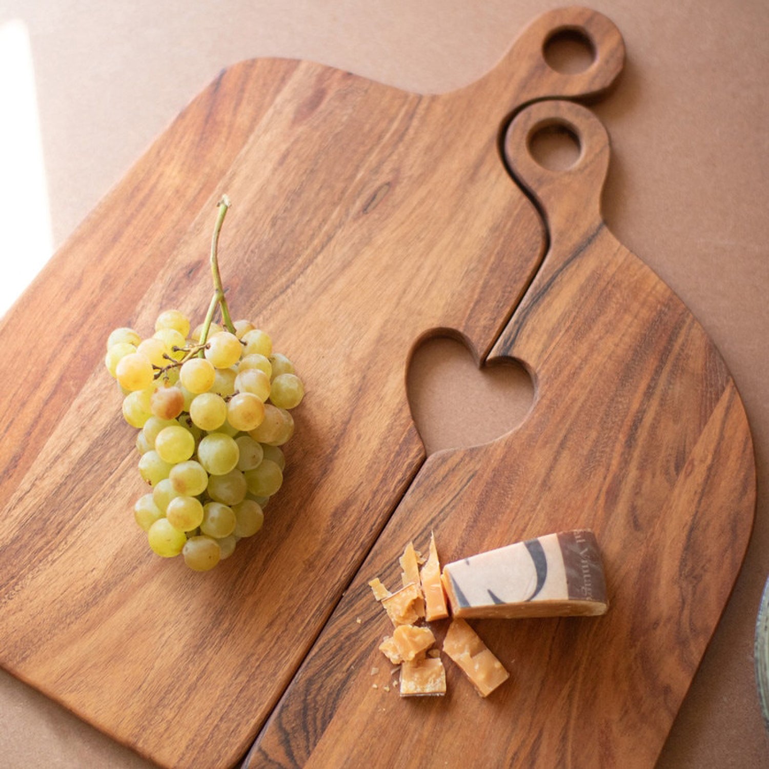 Heart Wooden Serving Board Set of 2