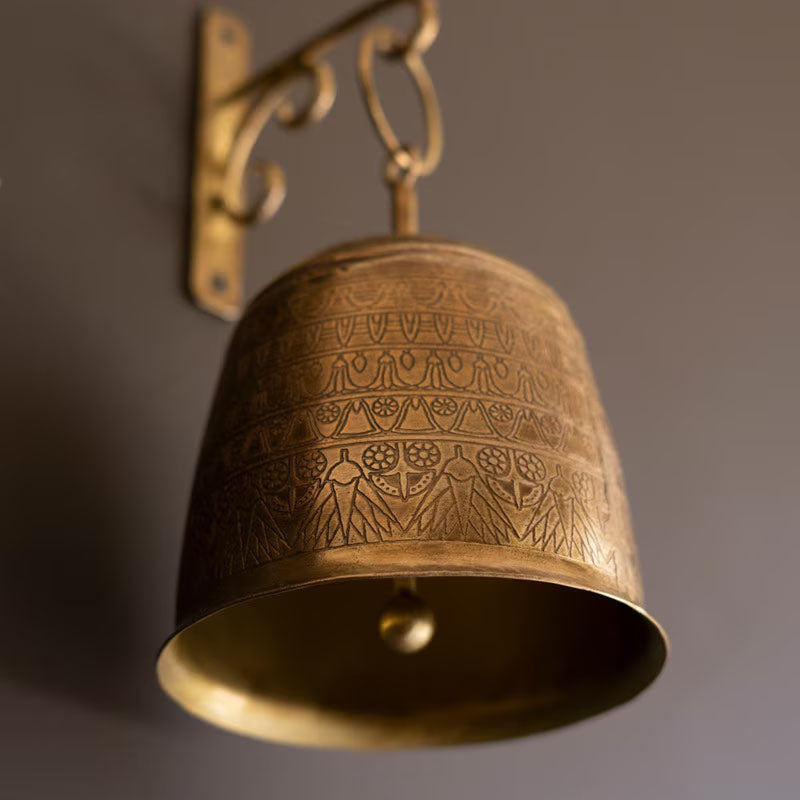 Antique Brass Bell and Wall Bracket