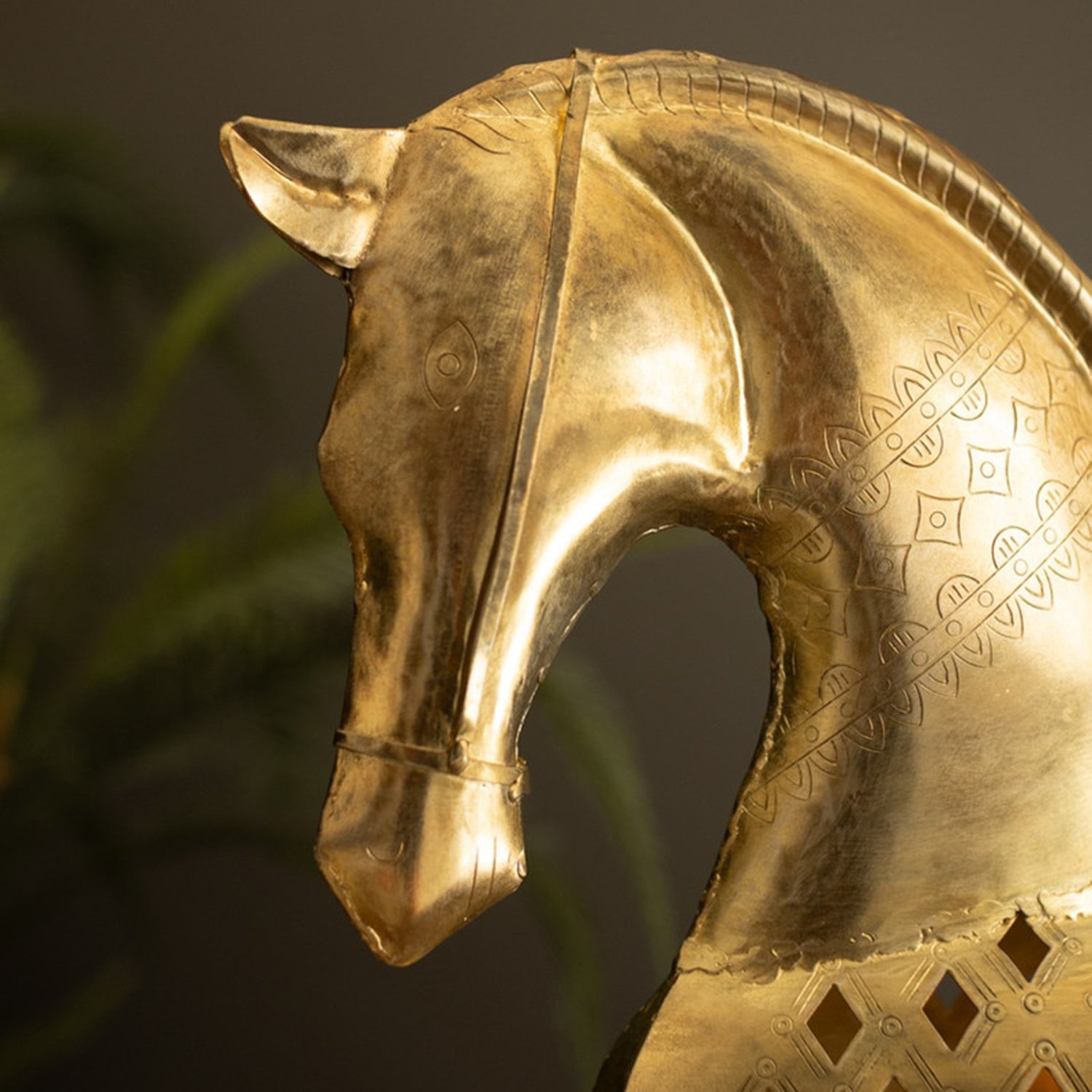 Antique Brass Horse Sculpture