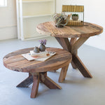 Recycled Wood Round Coffee Table