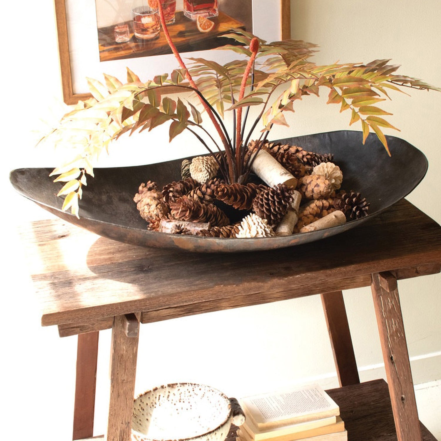 Rustic Iron Oval Bowl