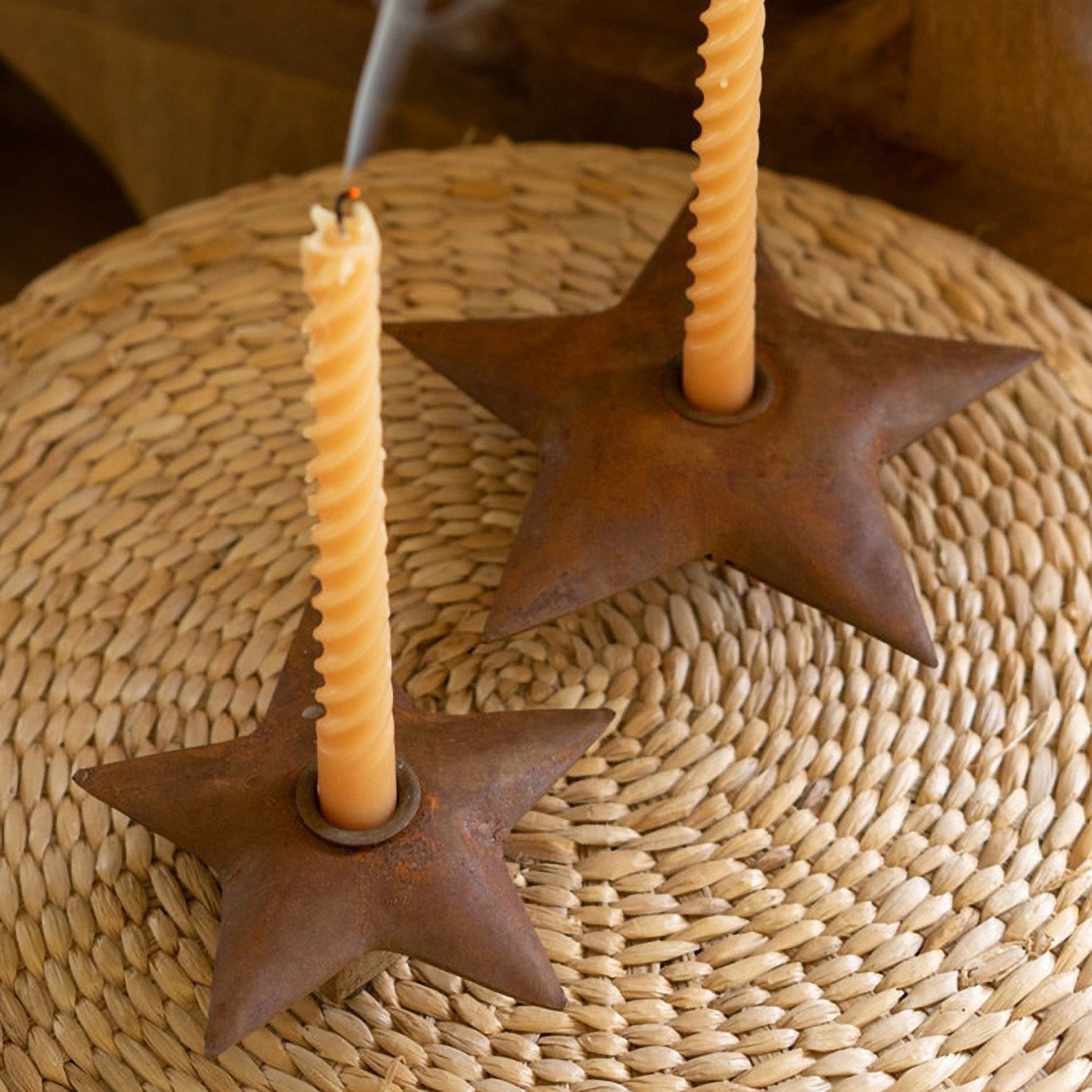 Star Taper Candle Holder Set of 2