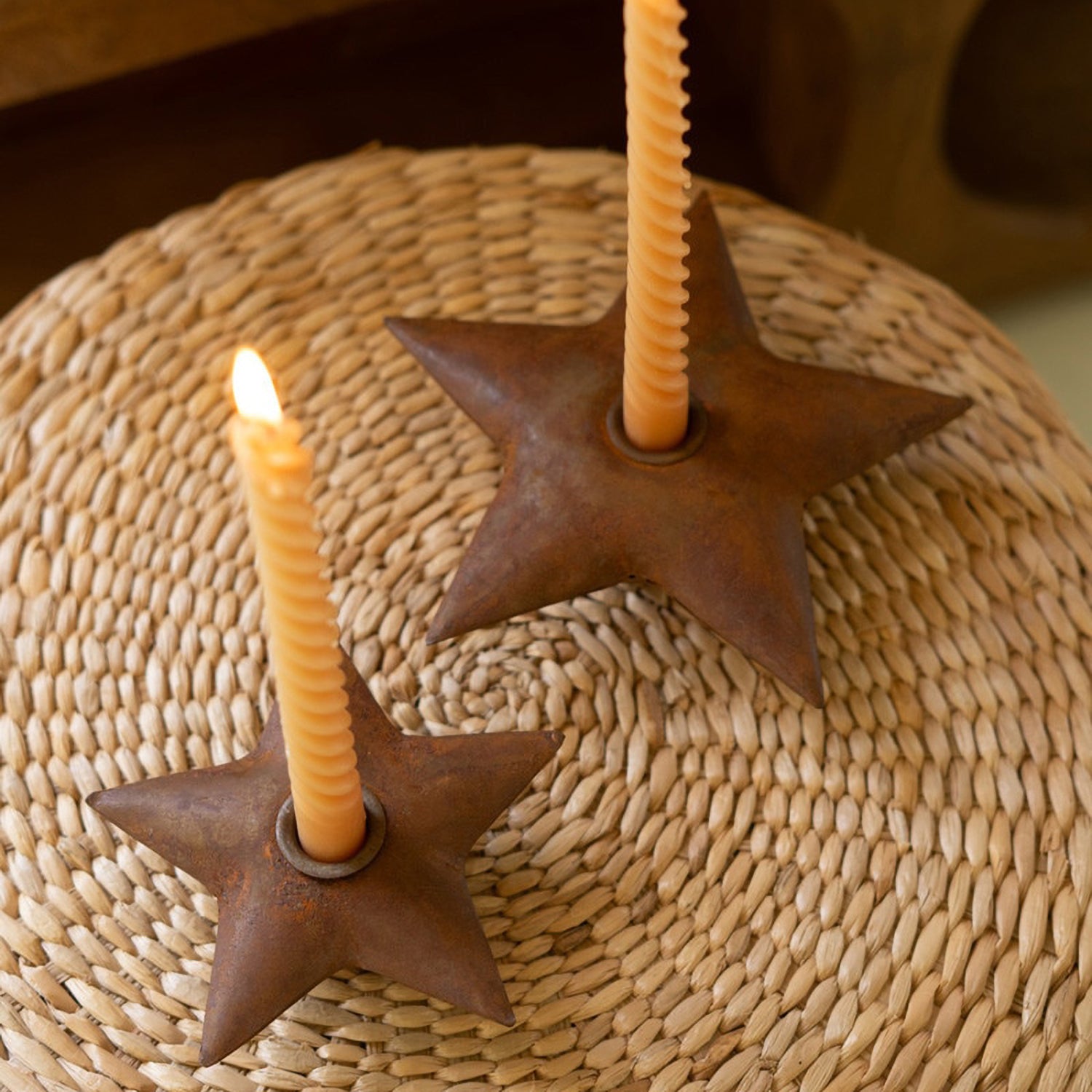 Star Taper Candle Holder Set of 2