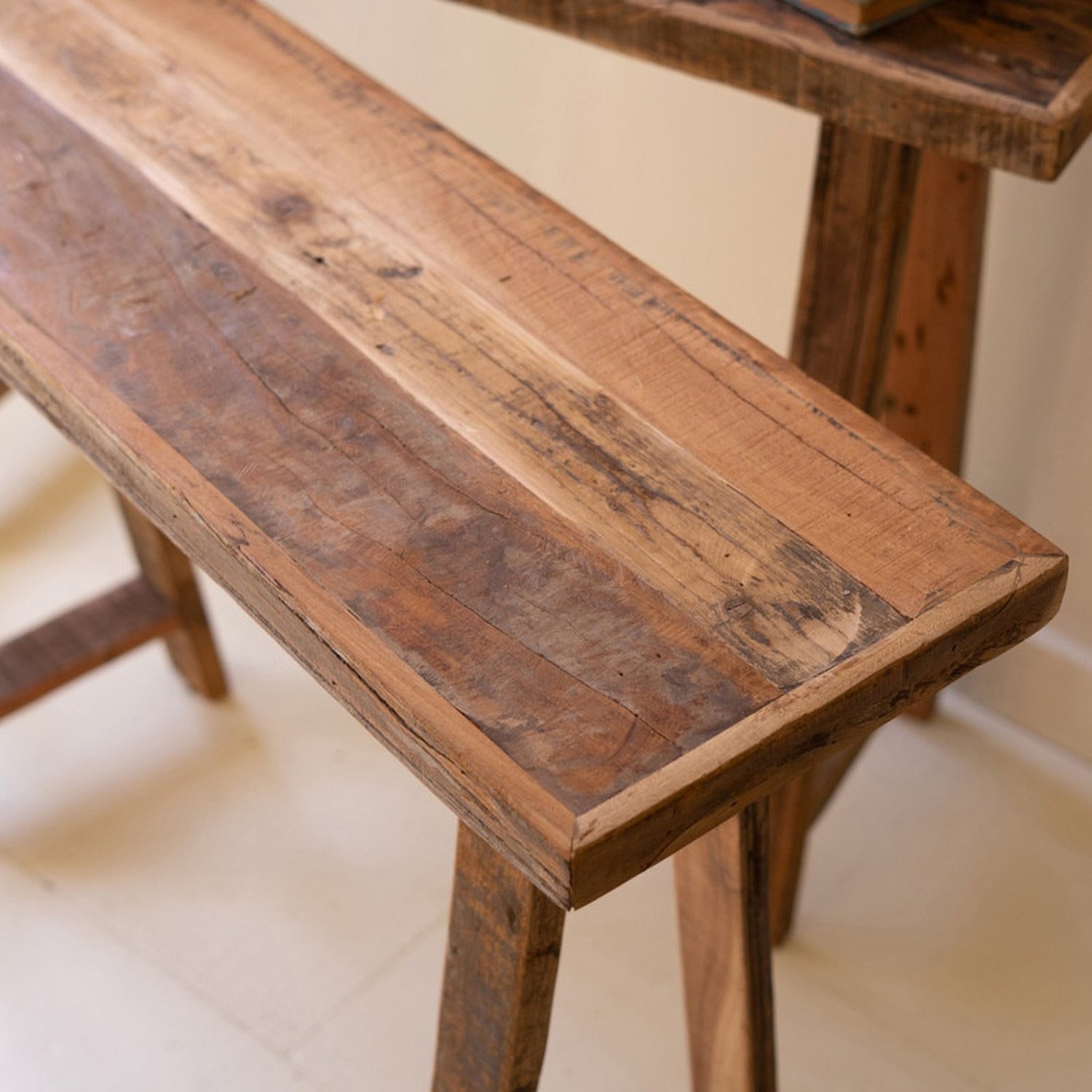 Recycled Wood Console Table Set of 2