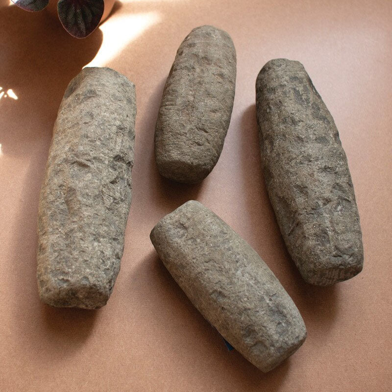 Hand-Carved Stone Pestle Set of 4