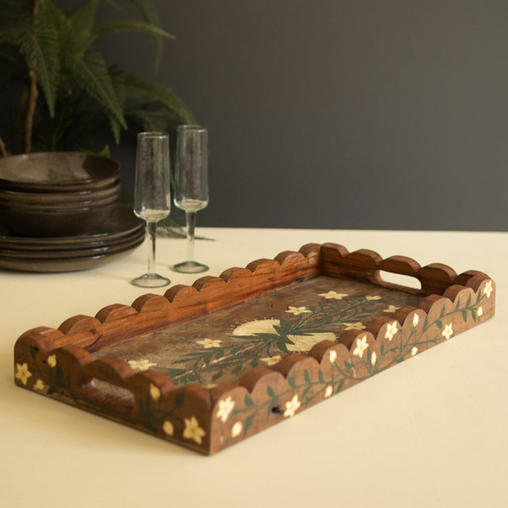 Recycled Wooden Tray with Painting