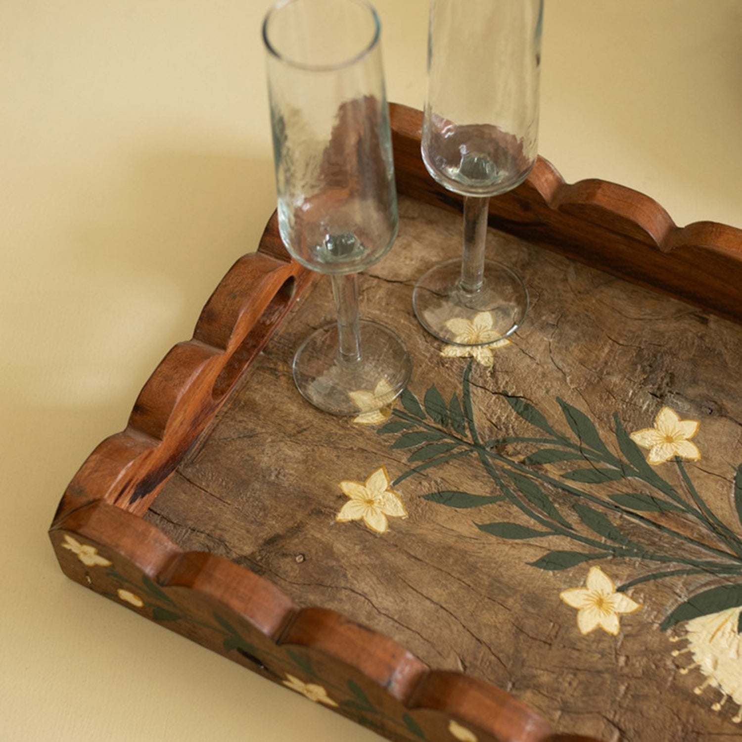 Recycled Wooden Tray with Painting