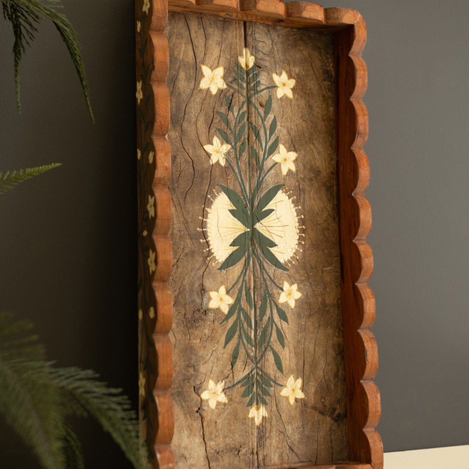 Recycled Wooden Tray with Painting